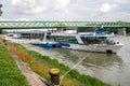 Landscape view of the Amawaterway\'s Amaverde luxury river cruiser moored on BratislavaÃ¢â¬â¢s